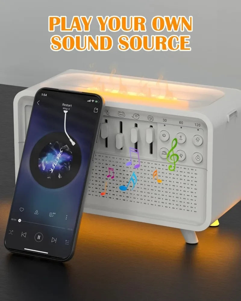 4 in 1 HIFI Bluetooth Speaker White Noise Sleep Aid Night Light Humidifier Machine with Free Combination of 8 Group Nature Sound