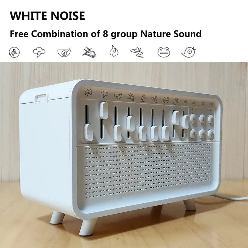 4 in 1 HIFI Bluetooth Speaker White Noise Sleep Aid Night Light Humidifier Machine with Free Combination of 8 Group Nature Sound