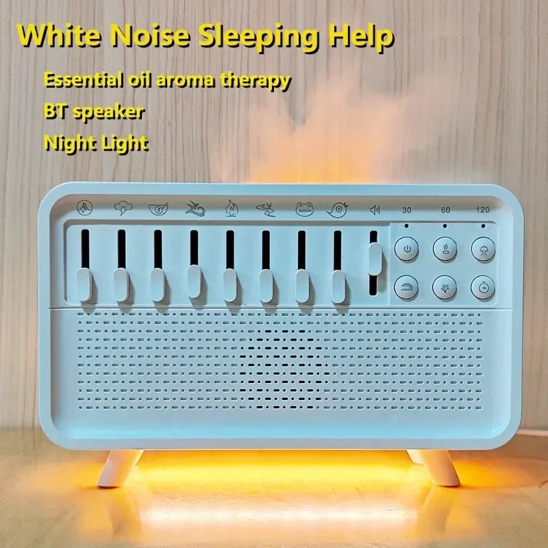 4 in 1 HIFI Bluetooth Speaker White Noise Sleep Aid Night Light Humidifier Machine with Free Combination of 8 Group Nature Sound