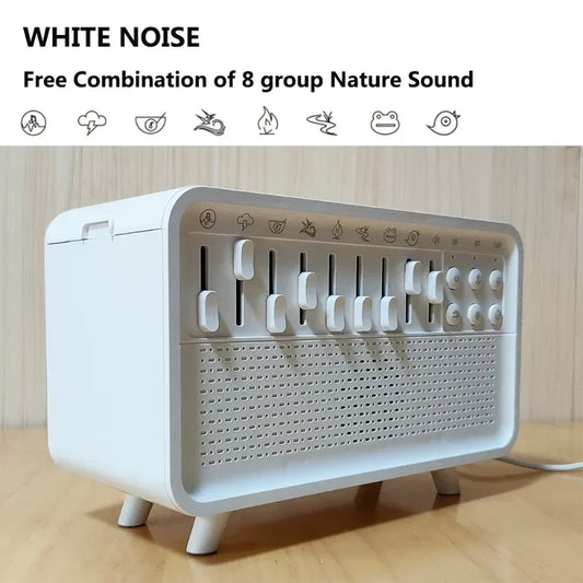 4 in 1 HIFI Bluetooth Speaker White Noise Sleep Aid Night Light Humidifier Machine with Free Combination of 8 Group Nature Sound